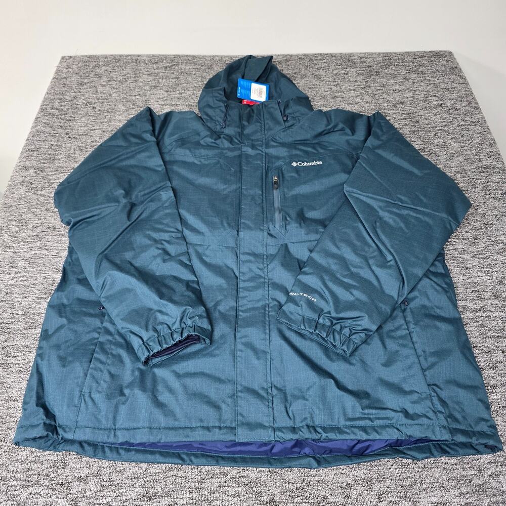 Columbia Alpine Action Jacket Men 4XT Big & Tall Omni Heat Waterproof Teal NWT